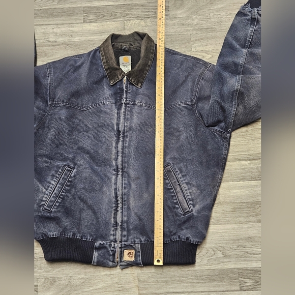 Vintage 90s Carhartt J14 MDT Faded Blue Santa Fe Canvas Quilt Lined Jacket XL - Picture 7 of 13